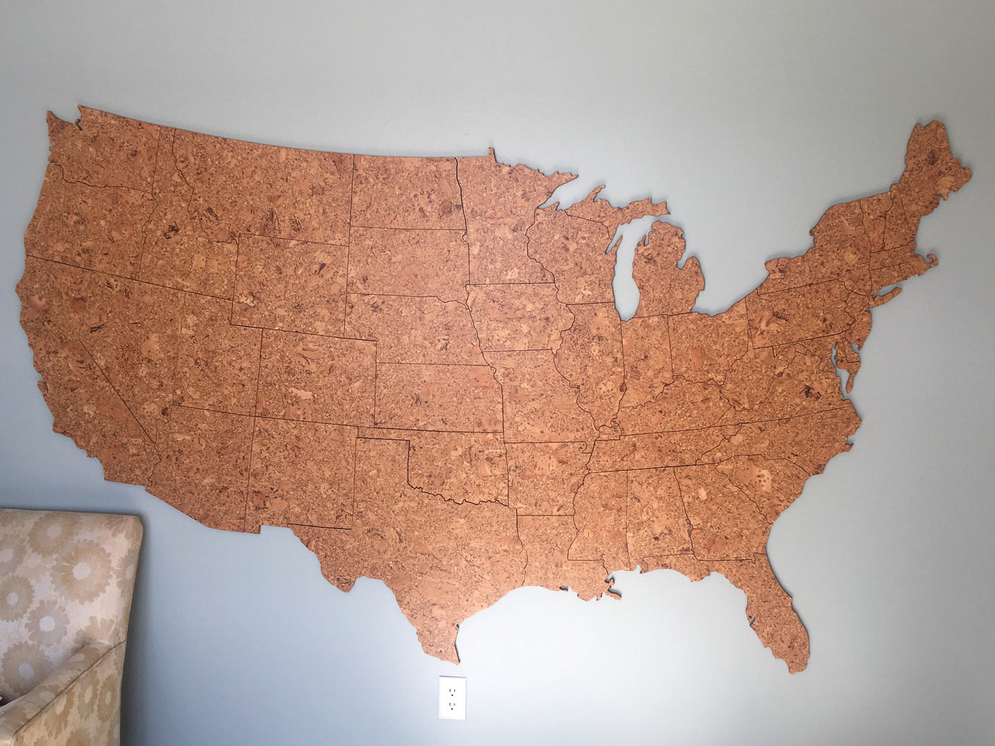 Cork Map of the United States