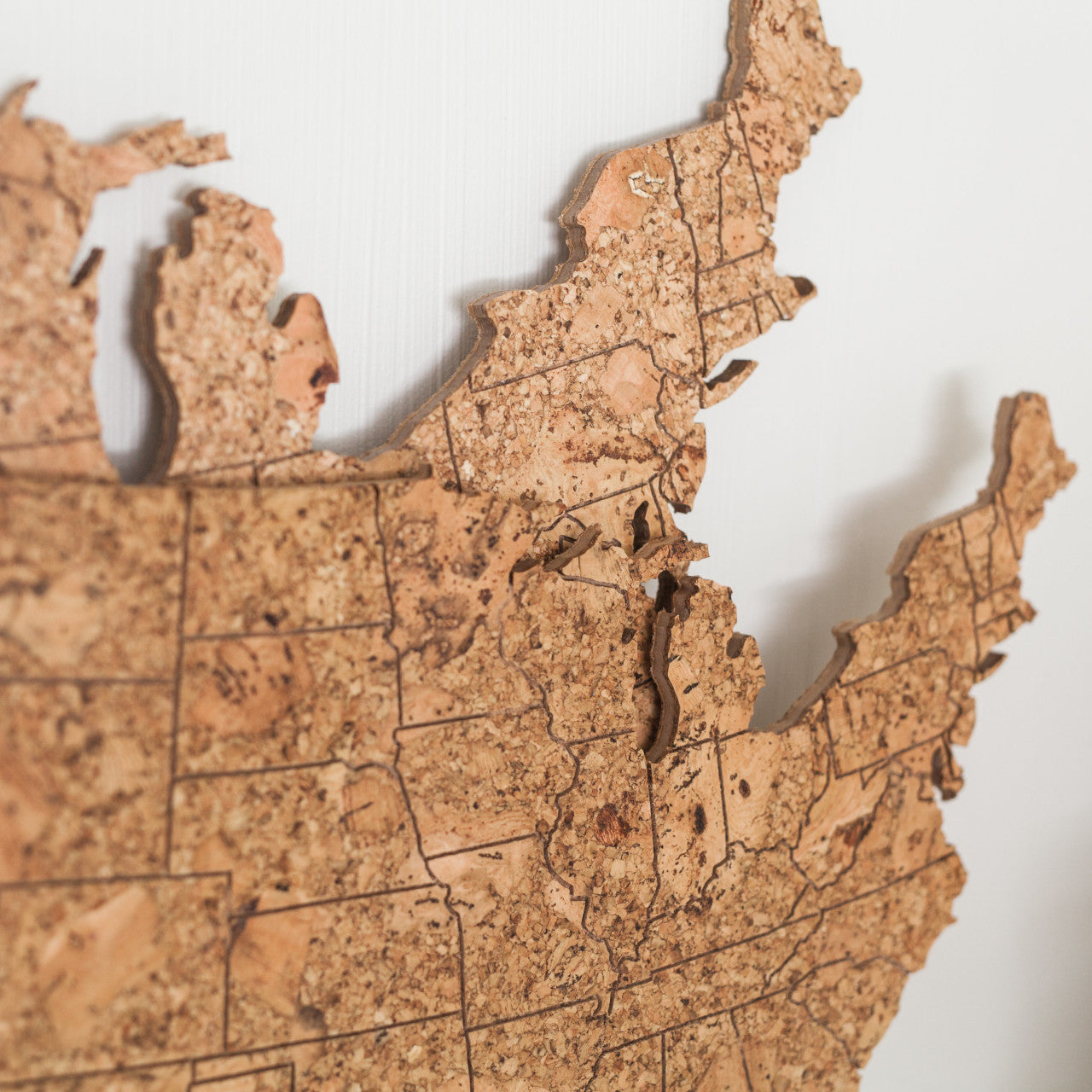 GEO 101 Design - Cork Map of the United States - Medium Size, Wall Decor - GEO 101 DESIGN