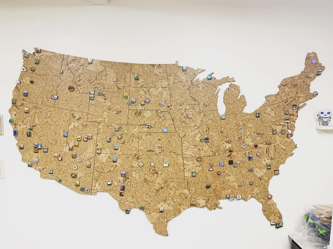 Cork Map of the United States