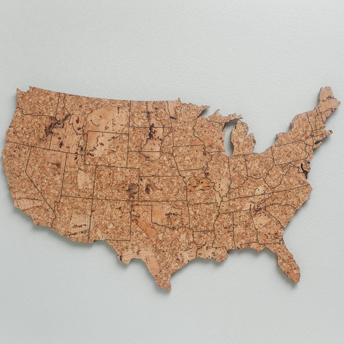 GEO 101 Design - Cork Map of the United States - Small Size