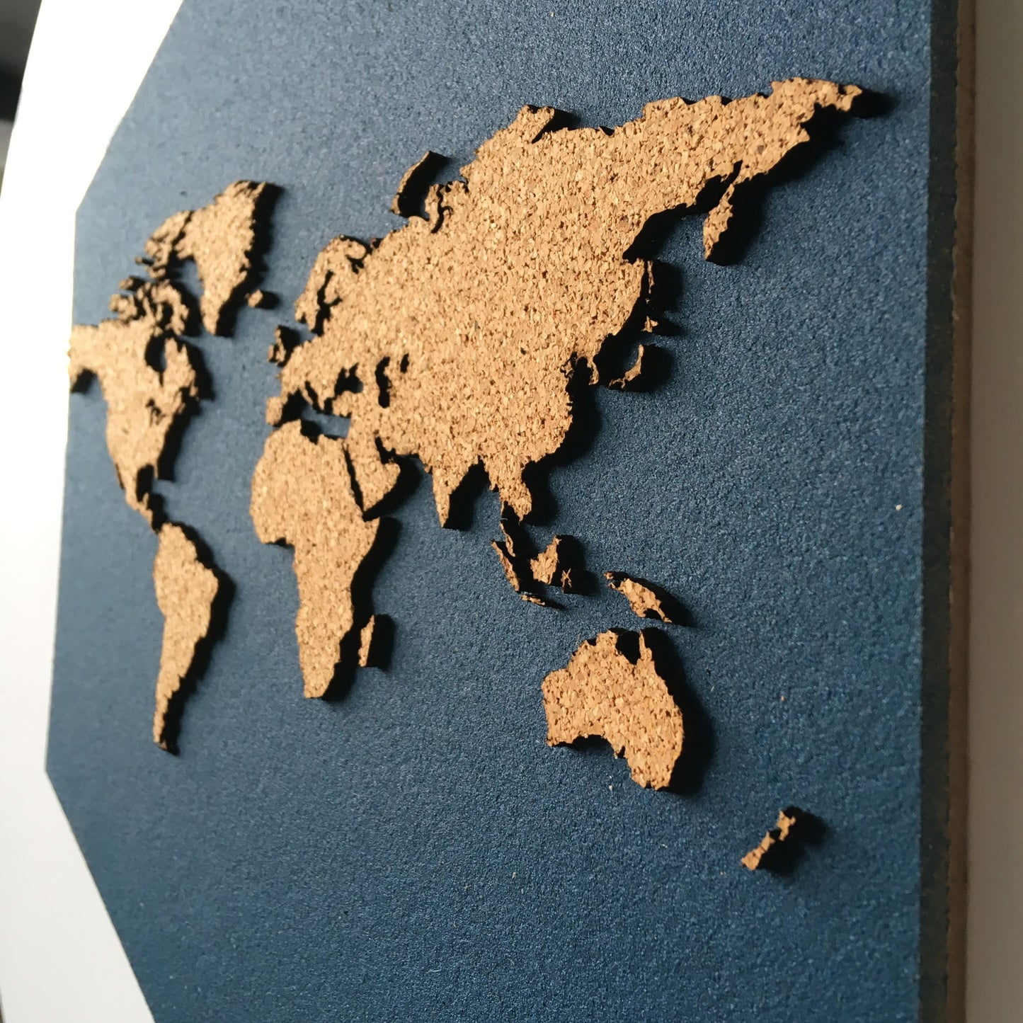 GEO 101 Design - Cork Hexagon World Map - Highly Detailed, Wall Decor - GEO 101 DESIGN