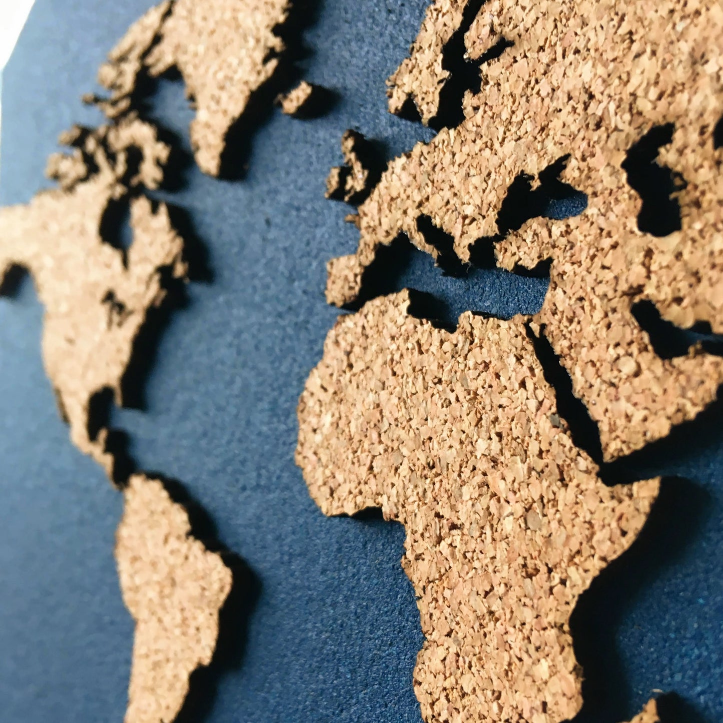 GEO 101 Design - Cork Hexagon World Map - Highly Detailed, Wall Decor - GEO 101 DESIGN