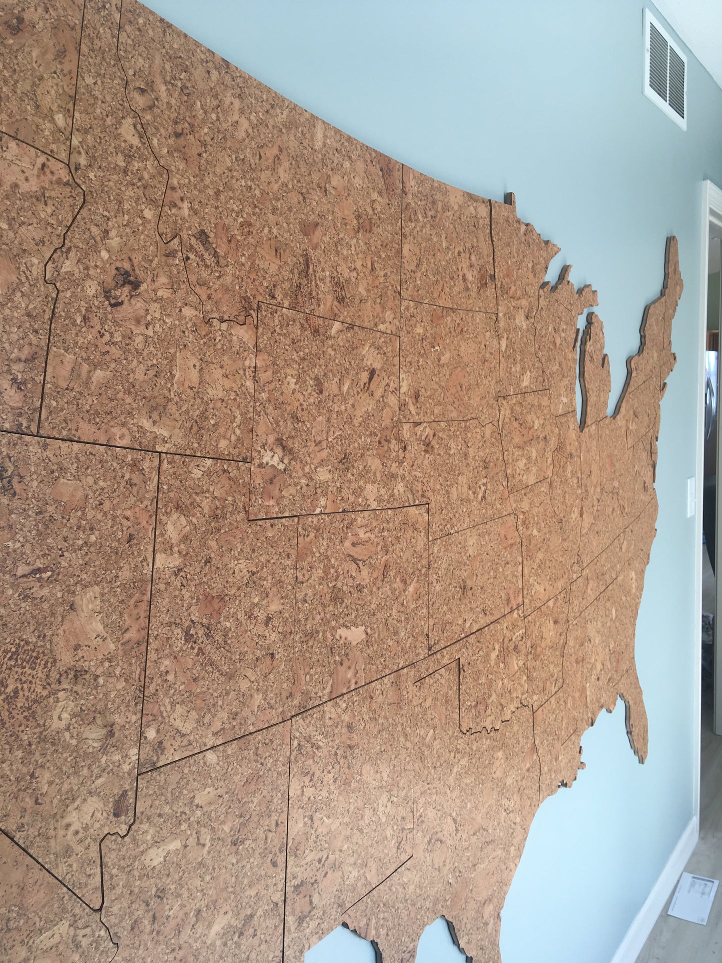 Giant Cork Wall Map of the United States - 8 Foot Wide, Wall Decor - GEO 101 DESIGN