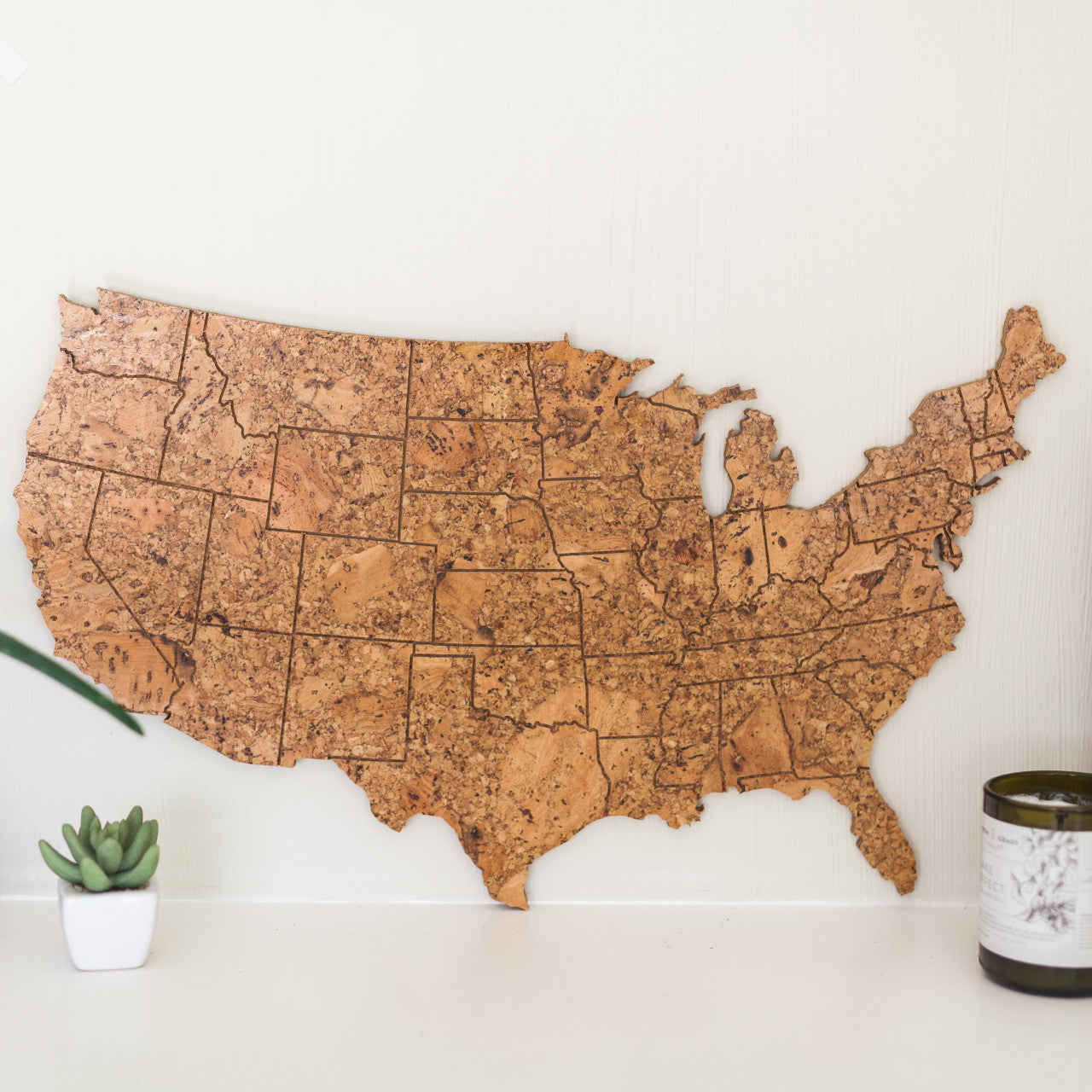 GEO 101 Design - Cork Map of the United States - Medium Size, Wall Decor - GEO 101 DESIGN