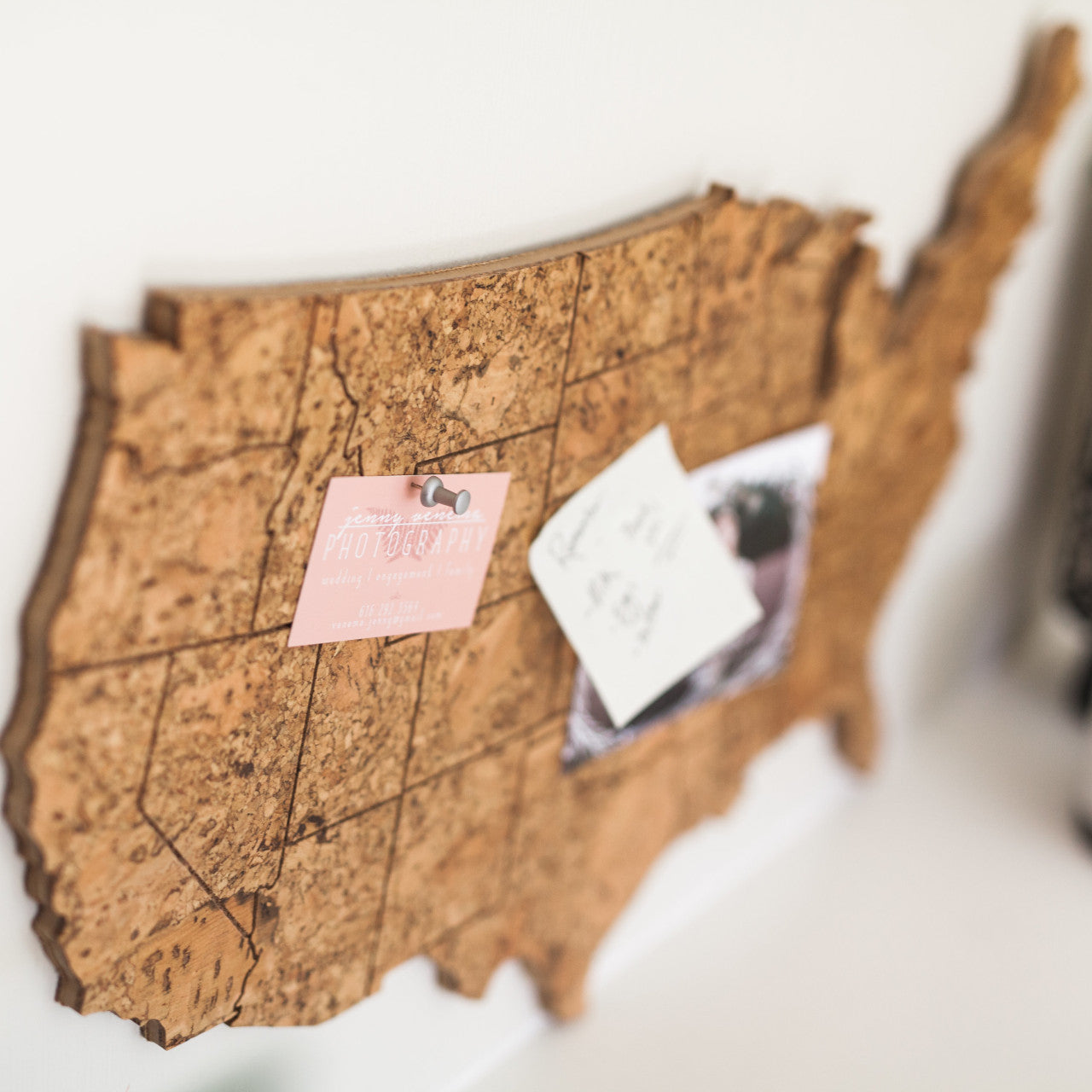 GEO 101 Design - Cork Map of the United States - Medium Size, Wall Decor - GEO 101 DESIGN