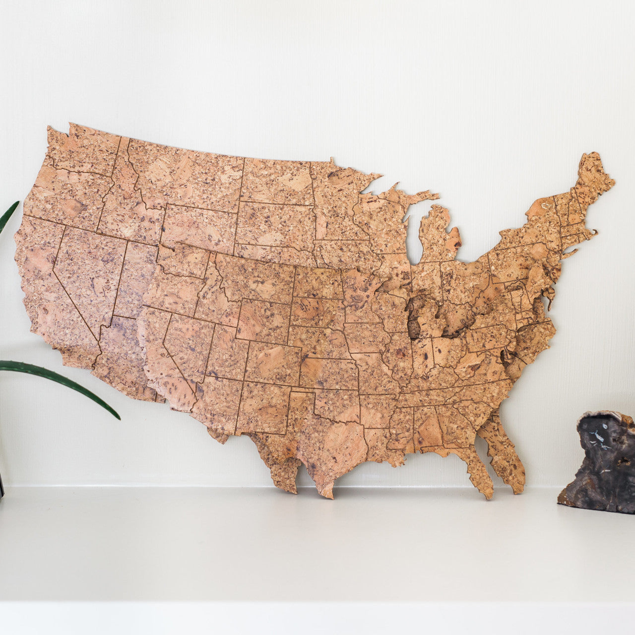 GEO 101 Design - Cork Map of the United States - Medium Size, Wall Decor - GEO 101 DESIGN
